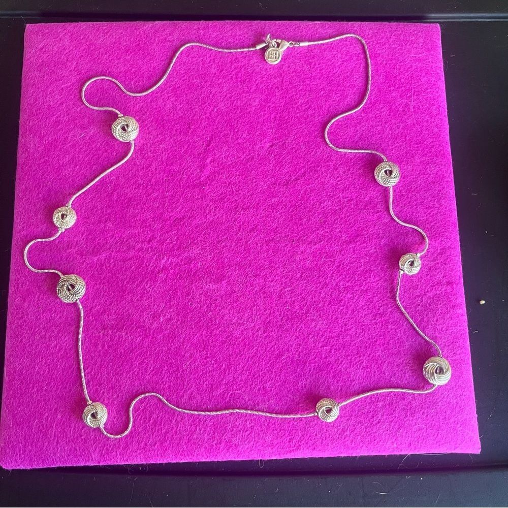 Dana Buchman Silver Swirl Classy Long Necklace